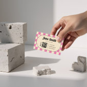 Pink Groovy Editable Business Card für Studio Visitenkarte