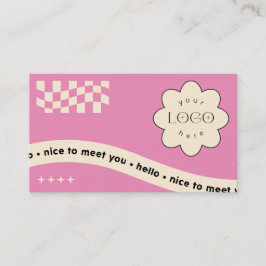 Pink Groovy Editable Business Card für Studio Visitenkarte