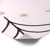 Pink Groovy Ghost Birthday Begrüßungszeichen Poster (Ecke)