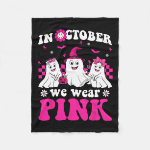 Pink Groovy Ghost Halloween Brustkrebs Auswarenes Fleecedecke