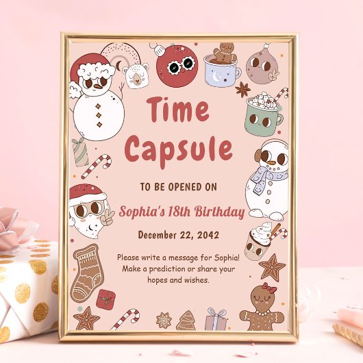 Pink Groovy Hippie Weihnachten Weihnachtszeit Kaps Poster