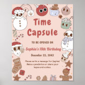 Pink Groovy Hippie Weihnachten Weihnachtszeit Kaps Poster (Vorne)