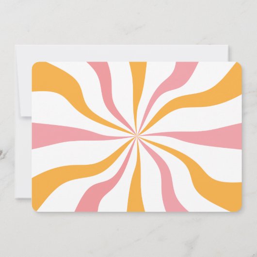 Pink Groovy Letzte Disco Bachelorette Einladung (Rückseite)