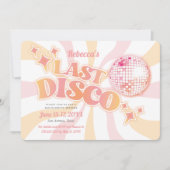 Pink Groovy Letzte Disco Bachelorette Einladung (Vorderseite)