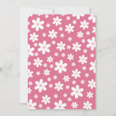 Pink Groovy One Retro Rainbow Daisy Erster Geburts Einladung (Rückseite)