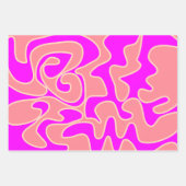 Pink Groovy Retro Fluid Art einzigartig Geschenkpapier Set (Vorderseite)