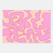 Pink Groovy Retro Fluid Art einzigartig Geschenkpapier Set (Vorderseite 3)