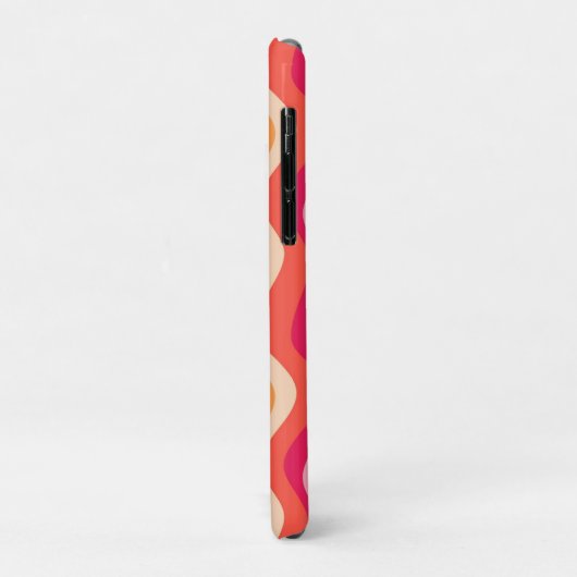 Pink Groovy Retroästhesie - Mit Monogramm Case-Mate iPhone Hülle (Hinten/Links)