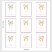 Pink Groth Butterfly Buchzeichen Aufkleber (Blatt)