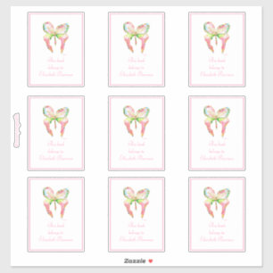 Pink Groth Butterfly Buchzeichen Aufkleber