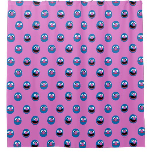 Pink Grover Face Pattern Duschvorhang (Vorderseite)