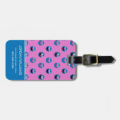 Pink Grover Face Pattern Gepäckanhänger (Vorderseite horizontal)