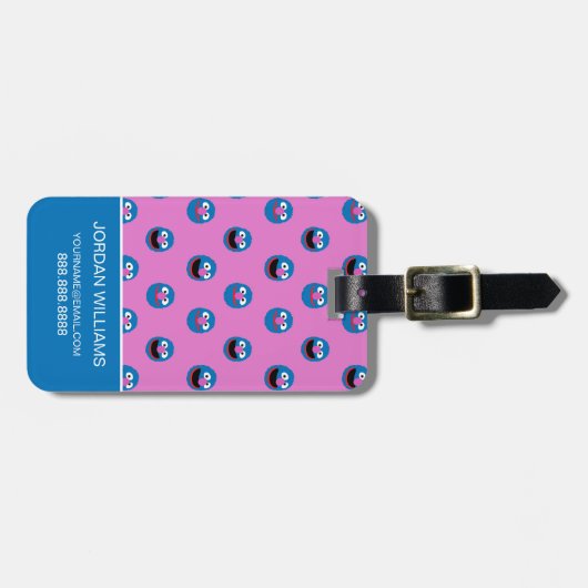 Pink Grover Face Pattern Gepäckanhänger (Vorderseite horizontal)