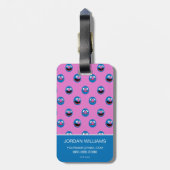 Pink Grover Face Pattern Gepäckanhänger (Rückseite vertikal)