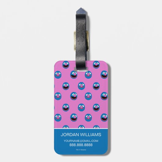 Pink Grover Face Pattern Gepäckanhänger (Rückseite vertikal)