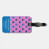 Pink Grover Face Pattern Gepäckanhänger (Rückseite horizontal)