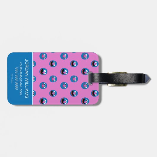 Pink Grover Face Pattern Gepäckanhänger (Rückseite horizontal)