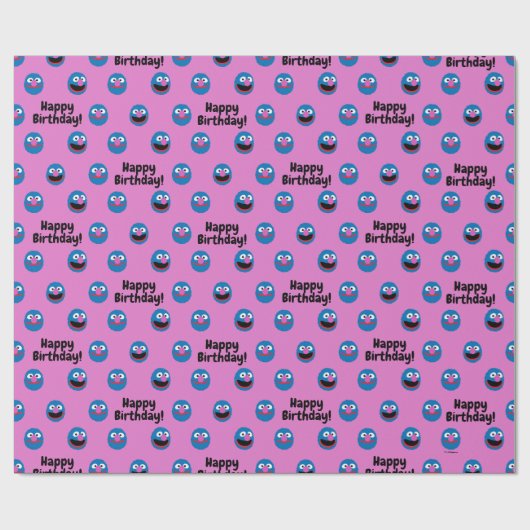 Pink Grover Face Pattern Geschenkpapier (Flach)