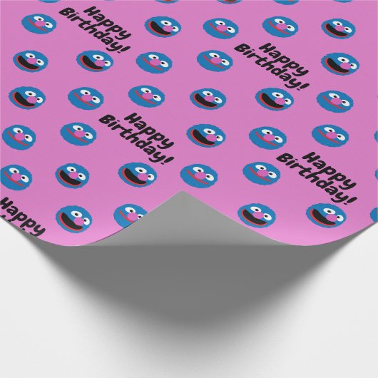 Pink Grover Face Pattern Geschenkpapier (Ecke)