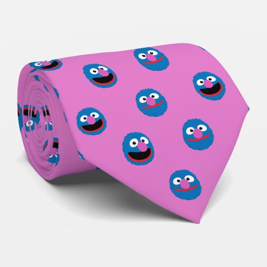 Pink Grover Face Pattern Krawatte (Gerollt)