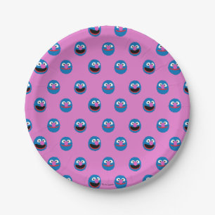 Pink Grover Face Pattern Pappteller