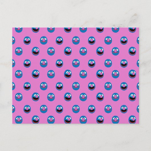 Pink Grover Face Pattern Postkarte (Vorderseite)