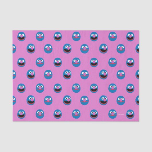 Pink Grover Face Pattern Seidenpapier (Vorderseite)