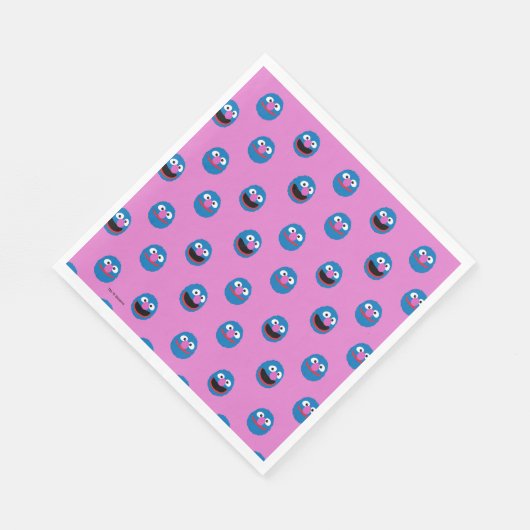Pink Grover Face Pattern Serviette (Ecke)