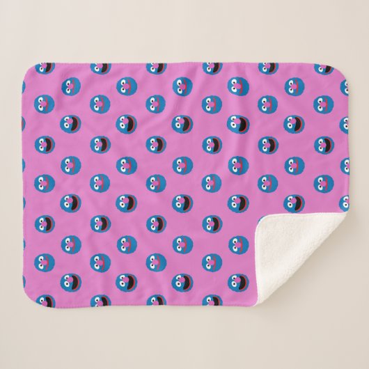 Pink Grover Face Pattern Sherpadecke (Vorderseite (Horizontal))