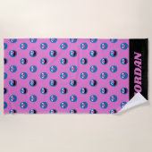 Pink Grover Face Pattern Strandtuch (Vorderseite)