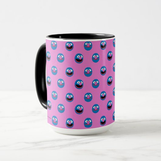 Pink Grover Face Pattern Tasse (Vorderseite Links)