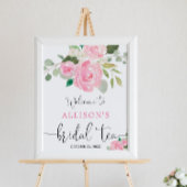 Pink grün Blumenstee Begrüßungszeichen Poster