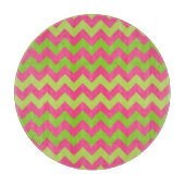 Pink-grün-Zickzack Schnittscheibe Schneidebrett (Vorderseite)