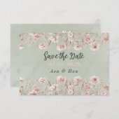 Pink-grüne Pink-Pony-Hochzeit speichern Sie die Da Dankeskarte (Vorne/Hinten)