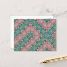 Pink-grüne Postkarte Abstrakt