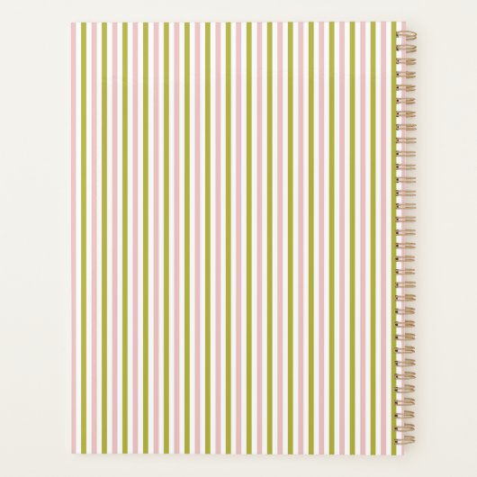 Pink-grüner Streifenplaner Planer (Rückseite)