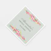 Pink-grünes Brautparty der Blumenzunge Serviette (Ecke)