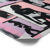 Pink Grunge 90er Jahre Pastel Frauen Lesben Kunst Poster (Ecke)