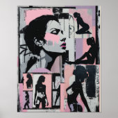 Pink Grunge 90er Jahre Pastel Frauen Lesben Kunst Poster (Vorne)