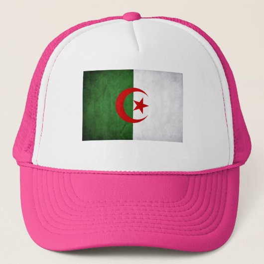 PINK Grunge Algeria Flag Truckerkappe (Vorderseite)