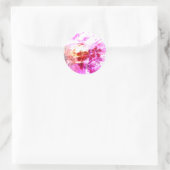 Pink Grunge Autumnal Blume Runder Aufkleber (Tasche)