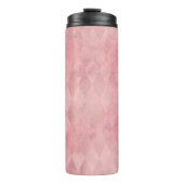 Pink Grunge Harlequin Pattern Thermosbecher (Vorderseite)