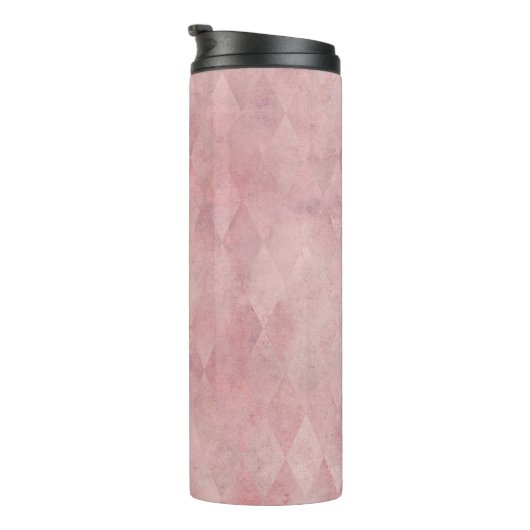 Pink Grunge Harlequin Pattern Thermosbecher (Nach rechts gedreht)