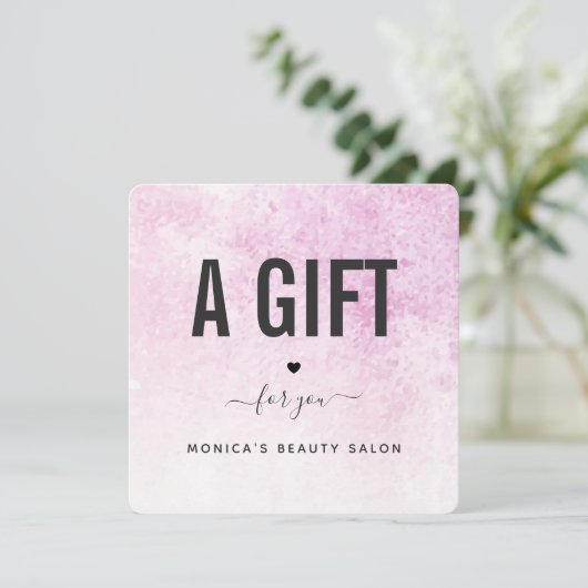 Pink Grunge Moderner Trendy Beauty Salon Makeup Ha (Stehend Vorderseite)