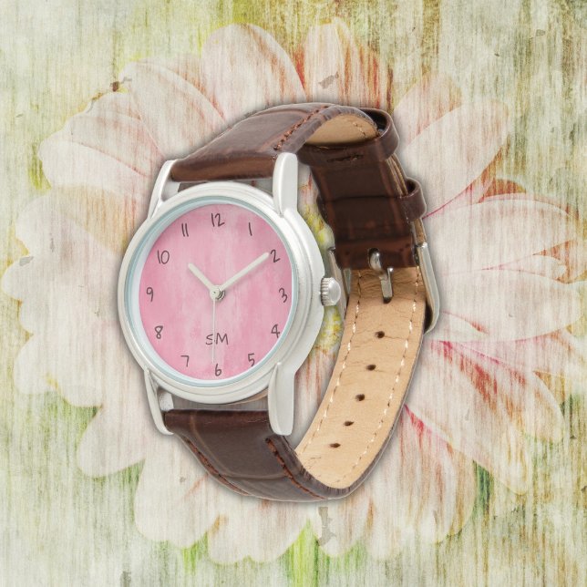 Pink Grunge Watch Armbanduhr (Von Creator hochgeladen)