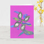 Pink-Grußkarte schneiden Karte (Gelbe Blume)