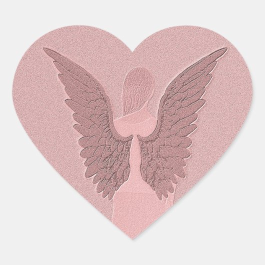 Pink Guardian Angel Herz-Aufkleber (Vorderseite)