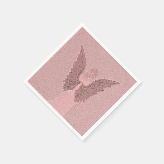 Pink Guardian Angel Serviette (Ecke)