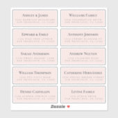 Pink Guest Address Labels ORDER 6" oder 8"! (Blatt)