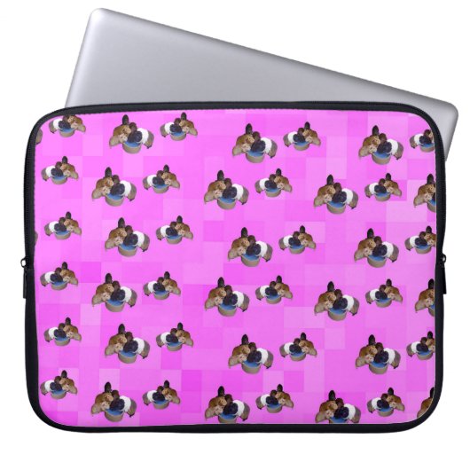 Pink Guinea Pigs Pattern, 15 Zoll Laptopschutzhülle (Vorderseite)